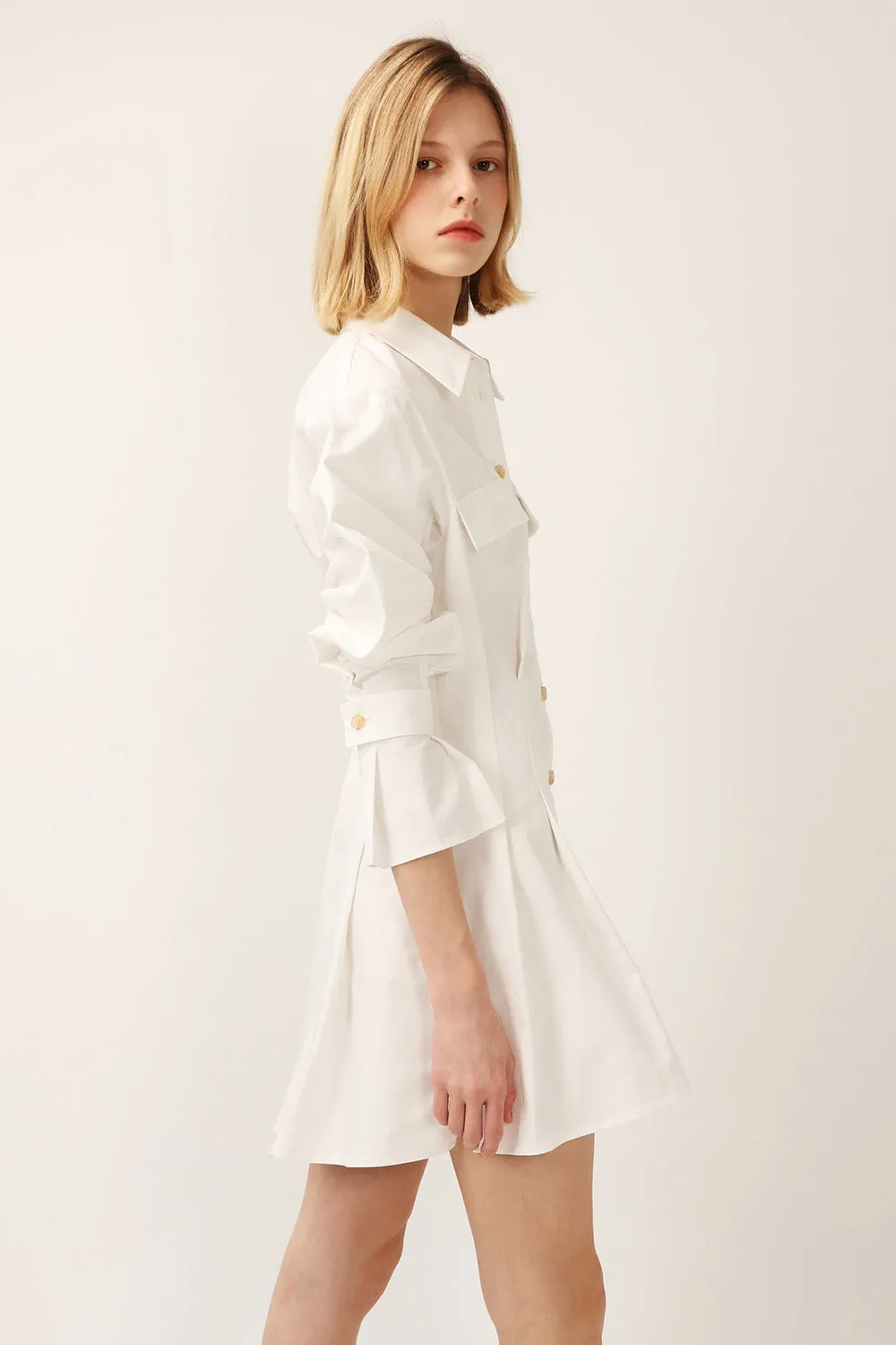 Amelia Pintuck Shirt Dress