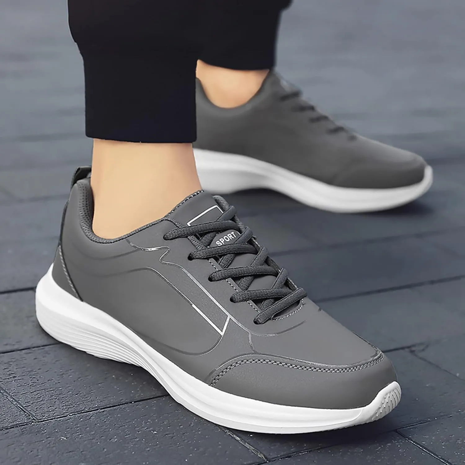 Arch Support Non Slip Minimalist Shoes for Men Recovery Air Athletic Running Tennis Shoe Non Slip Walking Shoes
