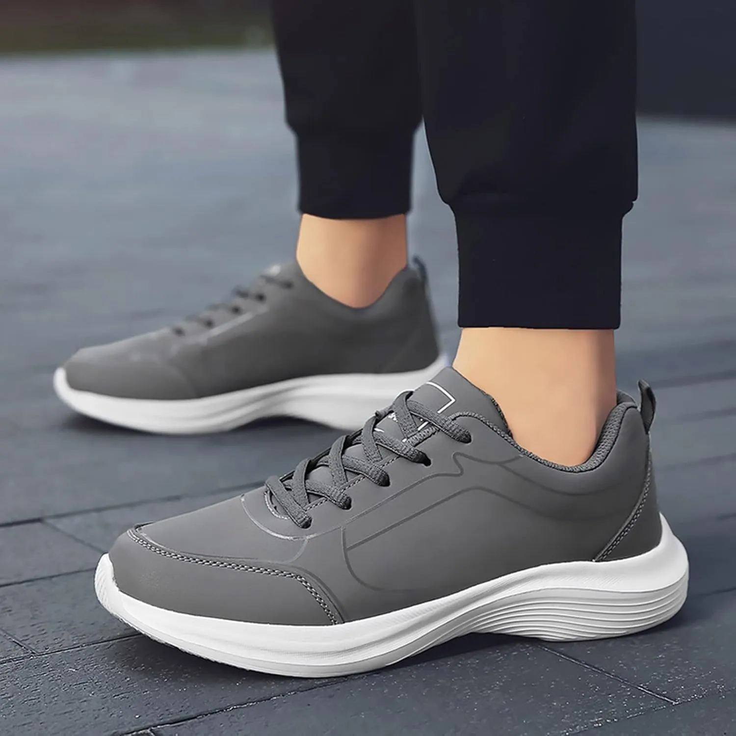 Arch Support Non Slip Minimalist Shoes for Men Recovery Air Athletic Running Tennis Shoe Non Slip Walking Shoes