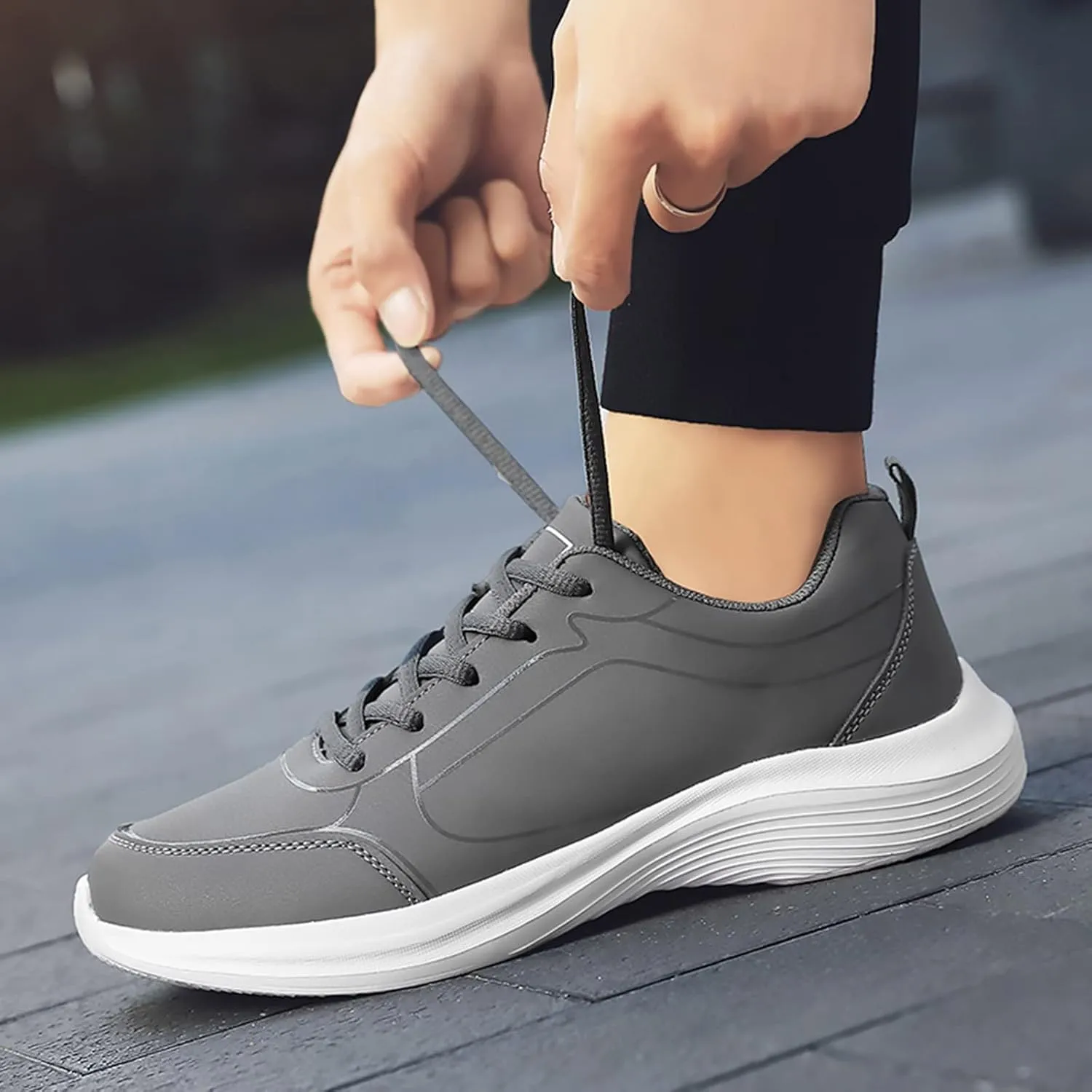 Arch Support Non Slip Minimalist Shoes for Men Recovery Air Athletic Running Tennis Shoe Non Slip Walking Shoes