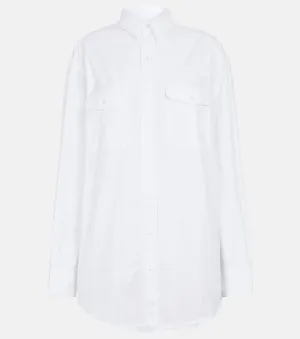 Cotton poplin shirt dress WARDROBEYC, white