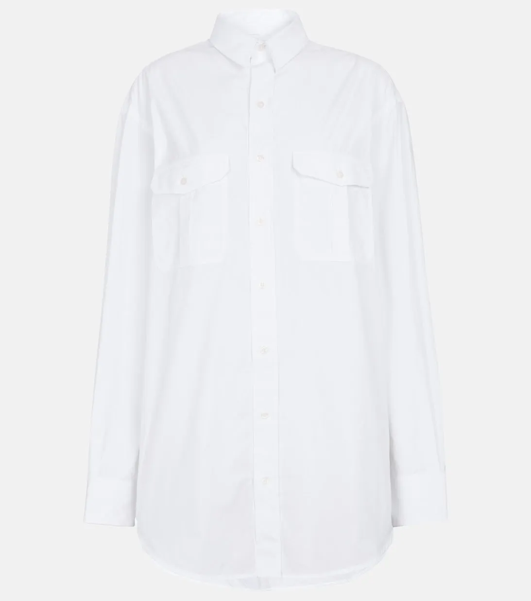 Cotton poplin shirt dress WARDROBEYC, white