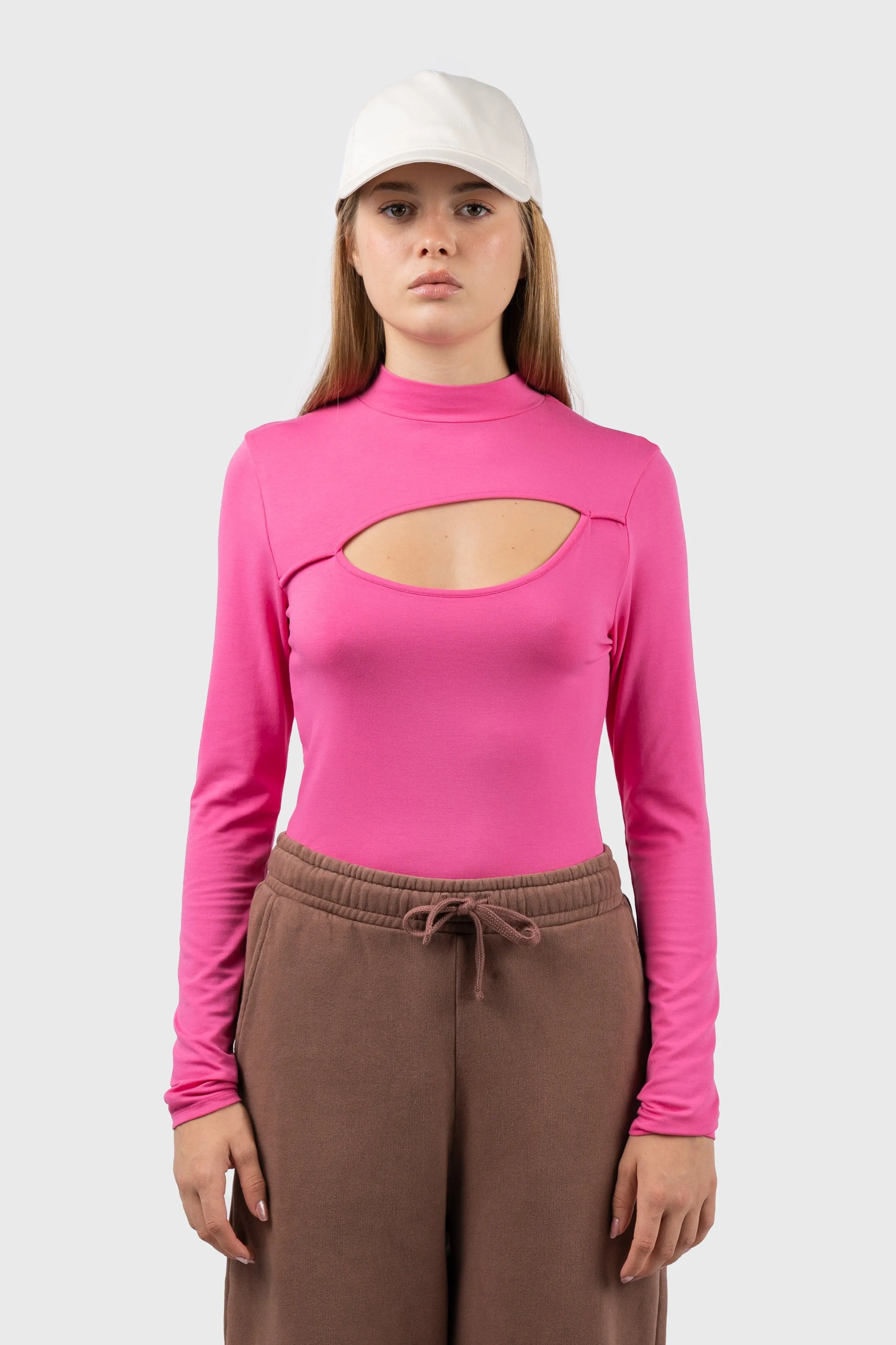 Cut Out High Neck Top