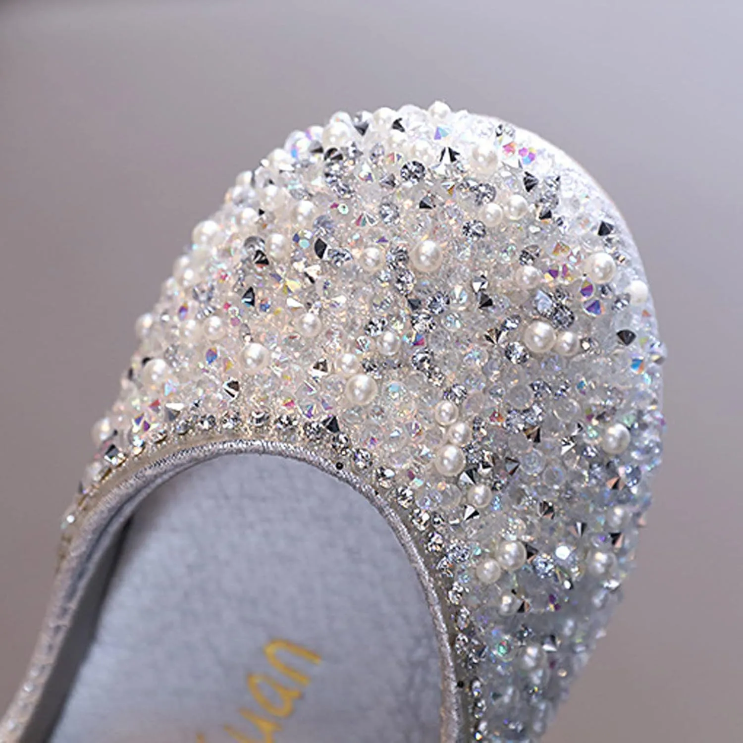 Girls Mary Jane Rhinestone Dress Shoes Baby Toddler Slip On Ballet Big Kids Flat for Party Wedding Christmas