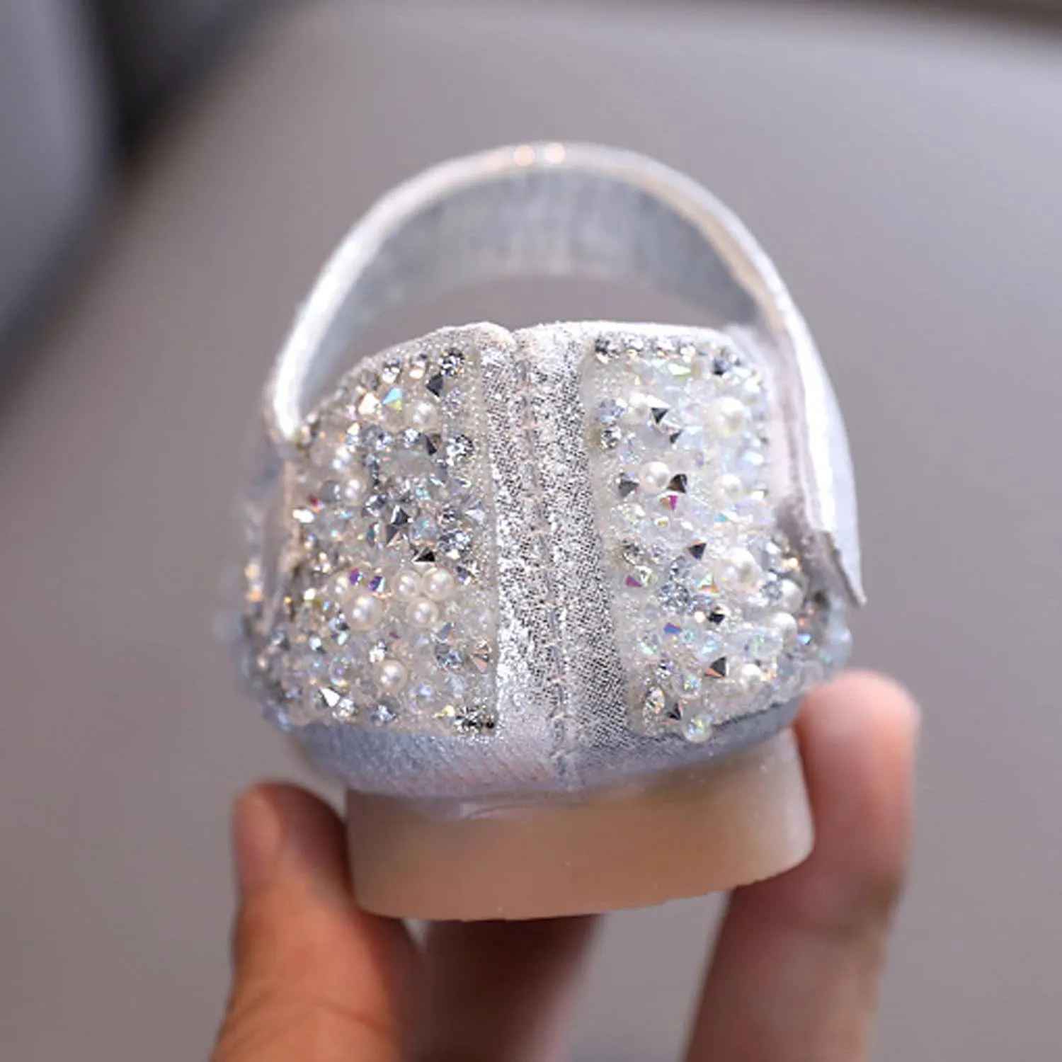 Girls Mary Jane Rhinestone Dress Shoes Baby Toddler Slip On Ballet Big Kids Flat for Party Wedding Christmas