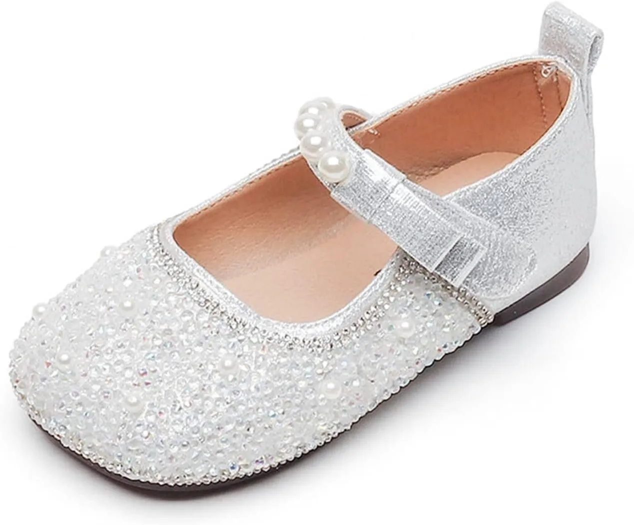 Little Girl's Adorable Princess Party Girls Dress ShoesPrincess Flower Wedding Party Dress Slip on Sandals for Toddlers