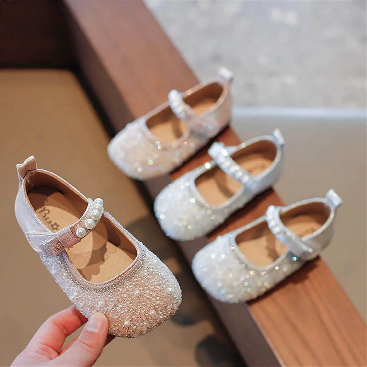 Little Girl's Adorable Princess Party Girls Dress ShoesPrincess Flower Wedding Party Dress Slip on Sandals for Toddlers
