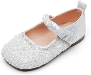 Little Girl's Adorable Princess Party Girls Dress ShoesPrincess Flower Wedding Party Dress Slip on Sandals for Toddlers