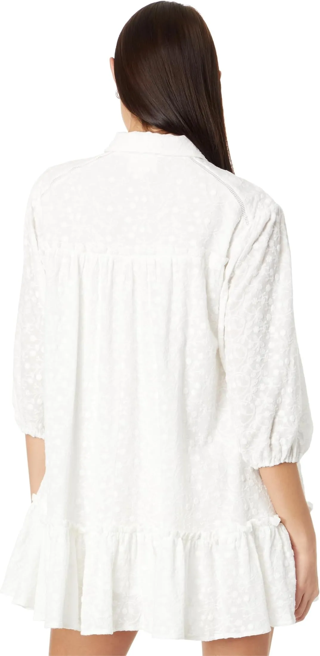 Mini dress Angelica line and dot, ivory