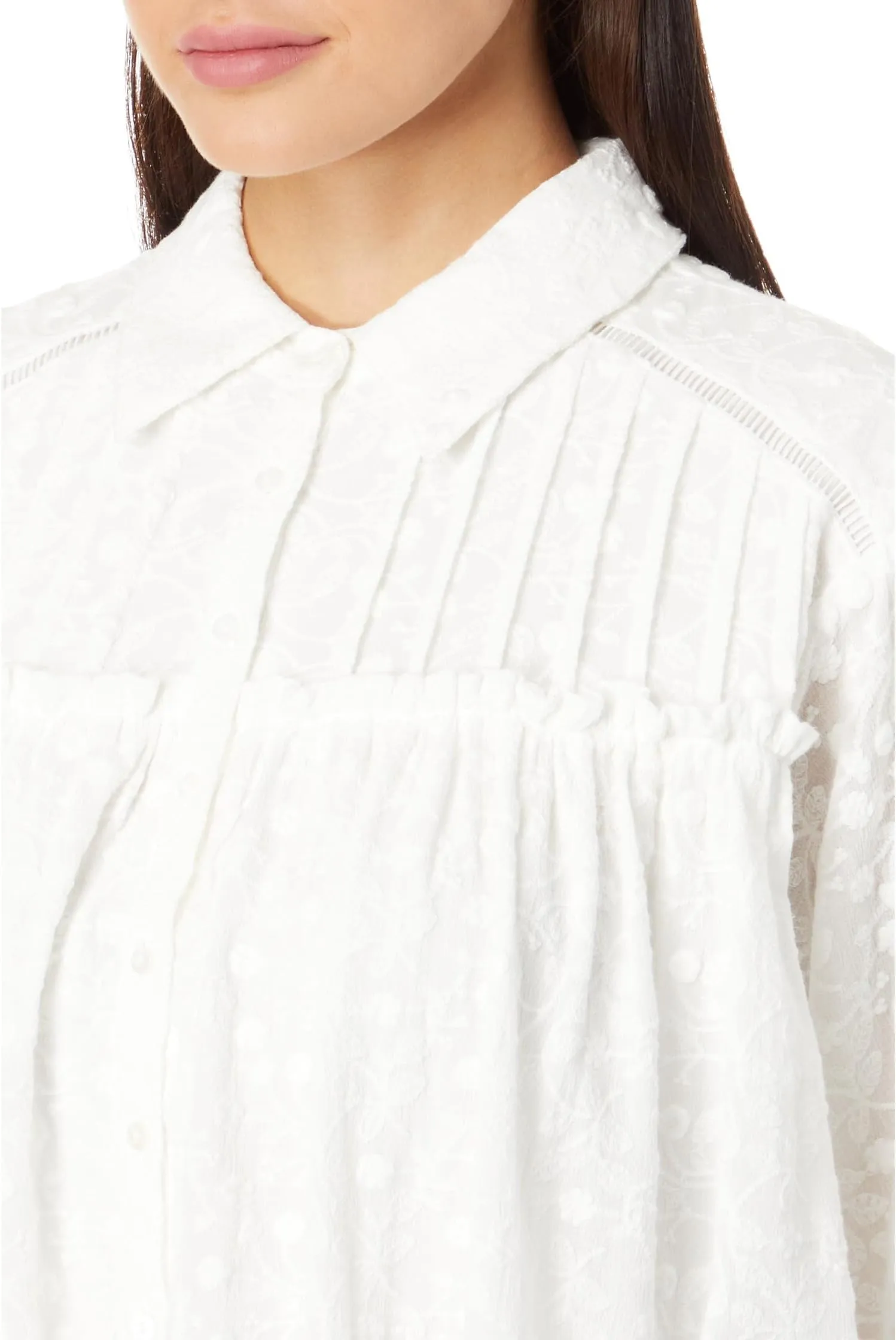 Mini dress Angelica line and dot, ivory