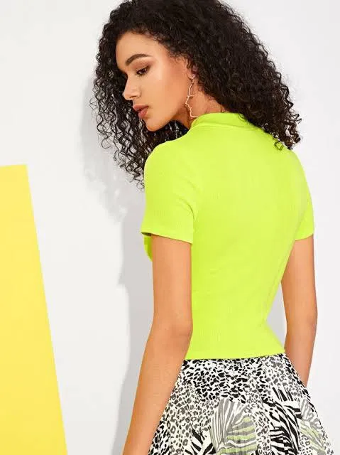 Neon Green mock neck top