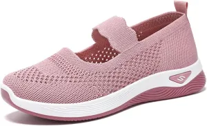 Orthopedic Sneakers for Women Non-Slip Arch Support Walking Shoes Lightweight Mesh Breathable Slip-On Sneakers Diabetic Shoes Athletic Tennis Shoe Comfortable Loafers Footwear