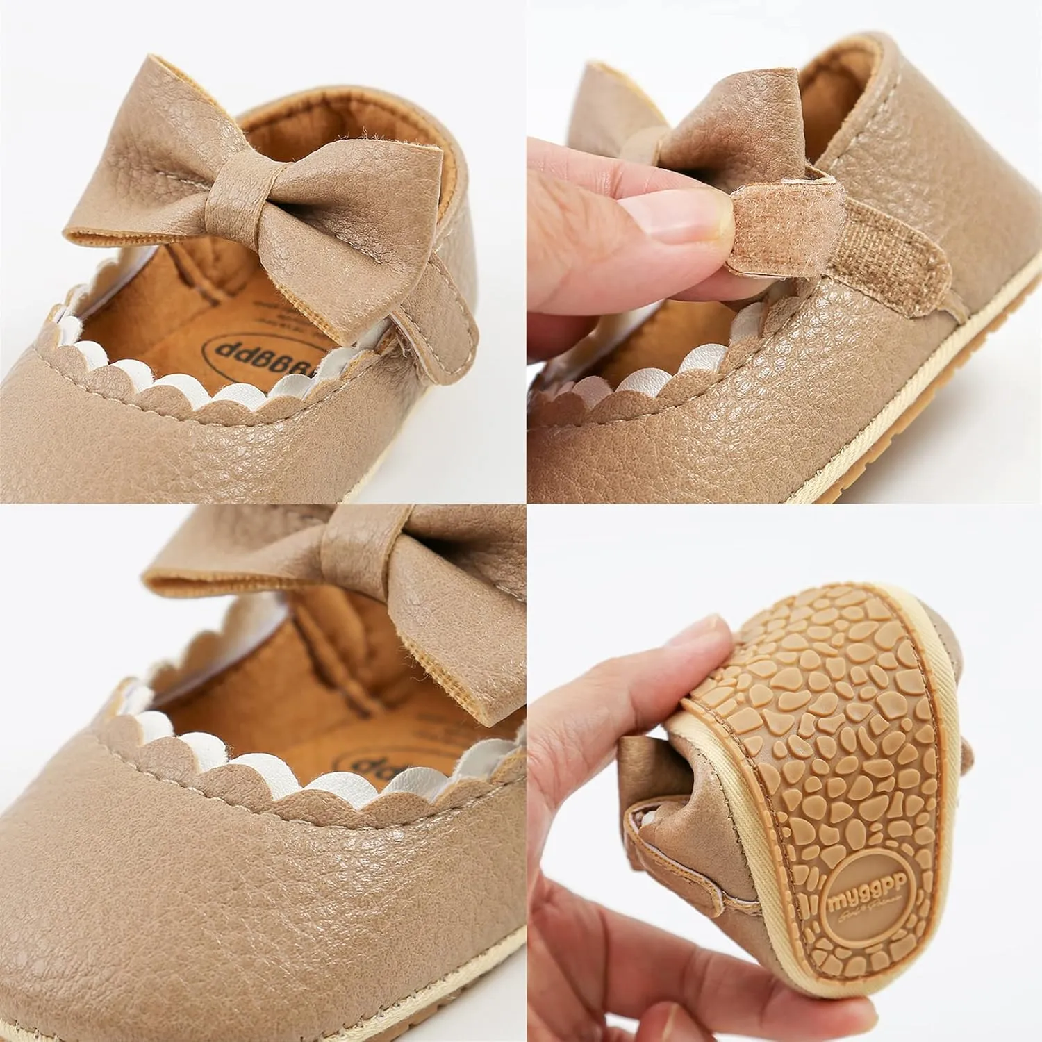 RVROVIC Baby Girls Shoes Soft Sole Mary Jane Flats Princess Dresses Shoes PU Cute Bow Prewalker