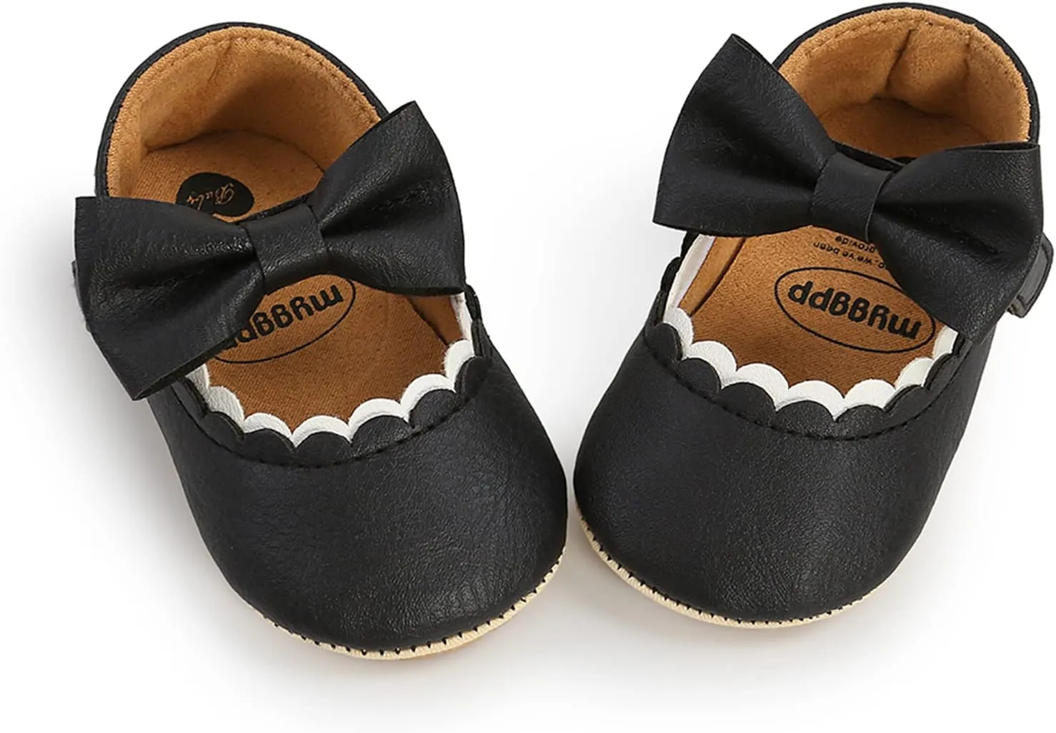 RVROVIC Baby Girls Shoes Soft Sole Mary Jane Flats Princess Dresses Shoes PU Cute Bow Prewalker