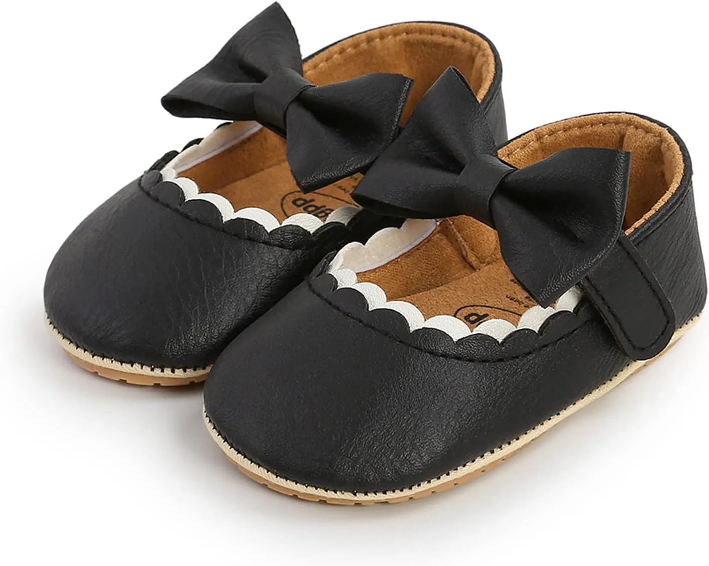 RVROVIC Baby Girls Shoes Soft Sole Mary Jane Flats Princess Dresses Shoes PU Cute Bow Prewalker