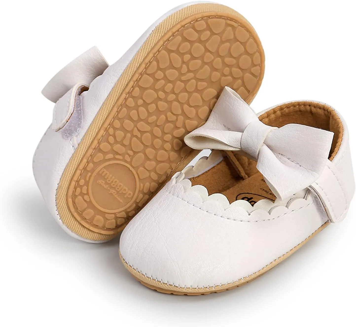 RVROVIC Baby Girls Shoes Soft Sole Mary Jane Flats Princess Dresses Shoes PU Cute Bow Prewalker