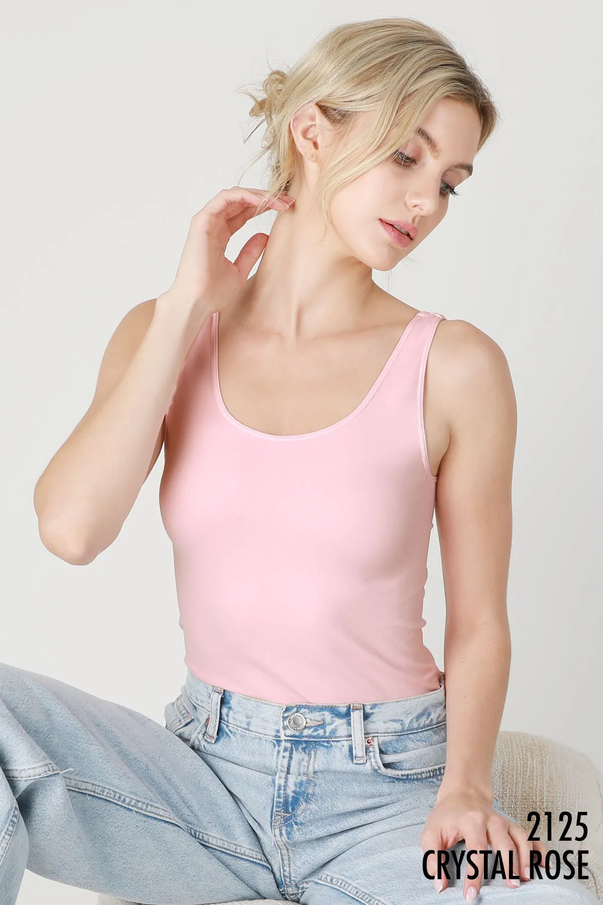 Seamless Jersey Tank Top - Crystal Rose, Cashmere Blue, Orchid Petal, Pink Cosmos