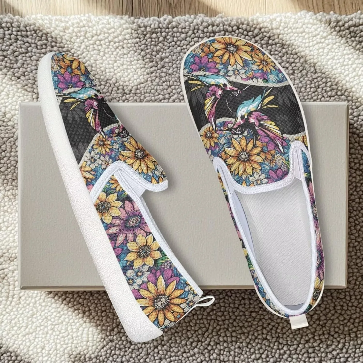 Women's Hummingbird Outdoor Loafer Wedding Shoes Dress Flats Leisure Loafers Slip-On Walking Shoes