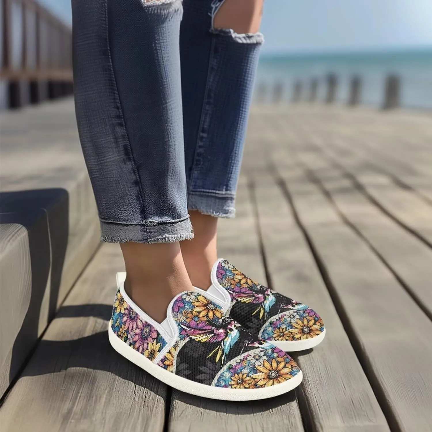 Women's Hummingbird Outdoor Loafer Wedding Shoes Dress Flats Leisure Loafers Slip-On Walking Shoes