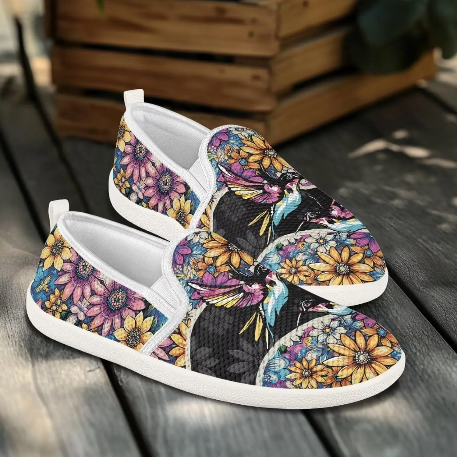 Women's Hummingbird Outdoor Loafer Wedding Shoes Dress Flats Leisure Loafers Slip-On Walking Shoes