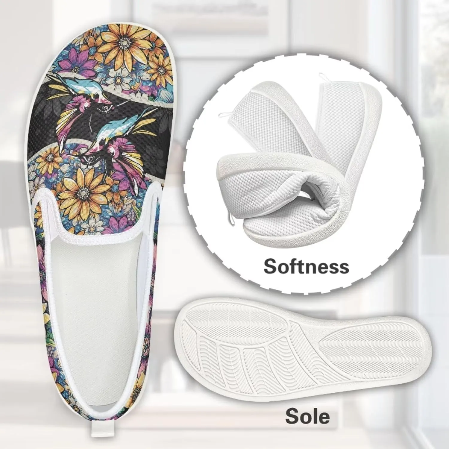 Women's Hummingbird Outdoor Loafer Wedding Shoes Dress Flats Leisure Loafers Slip-On Walking Shoes