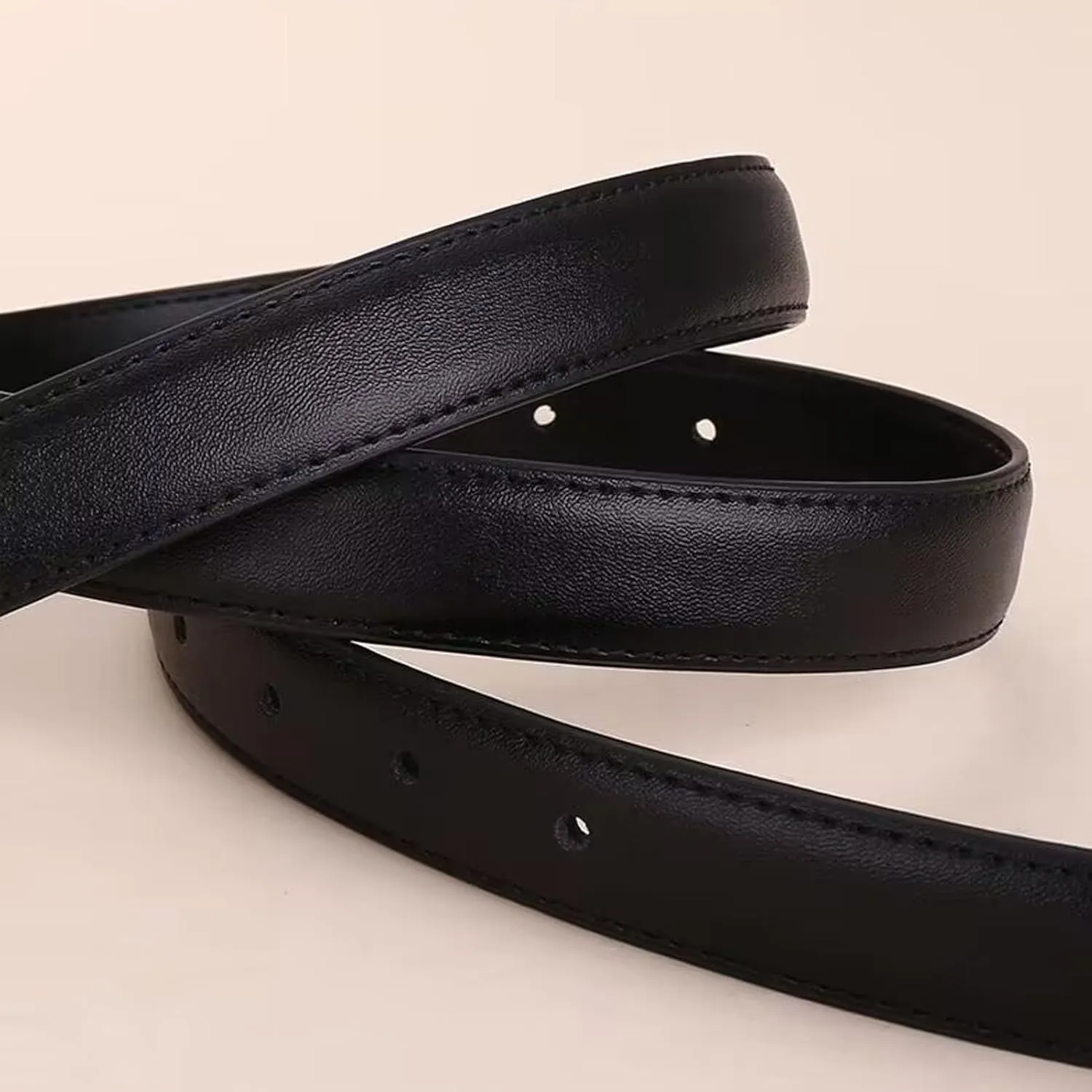 Women's Leather Belts for Jeans Pants Gold Buckle Casual Waist Dresses Belt for Ladies
